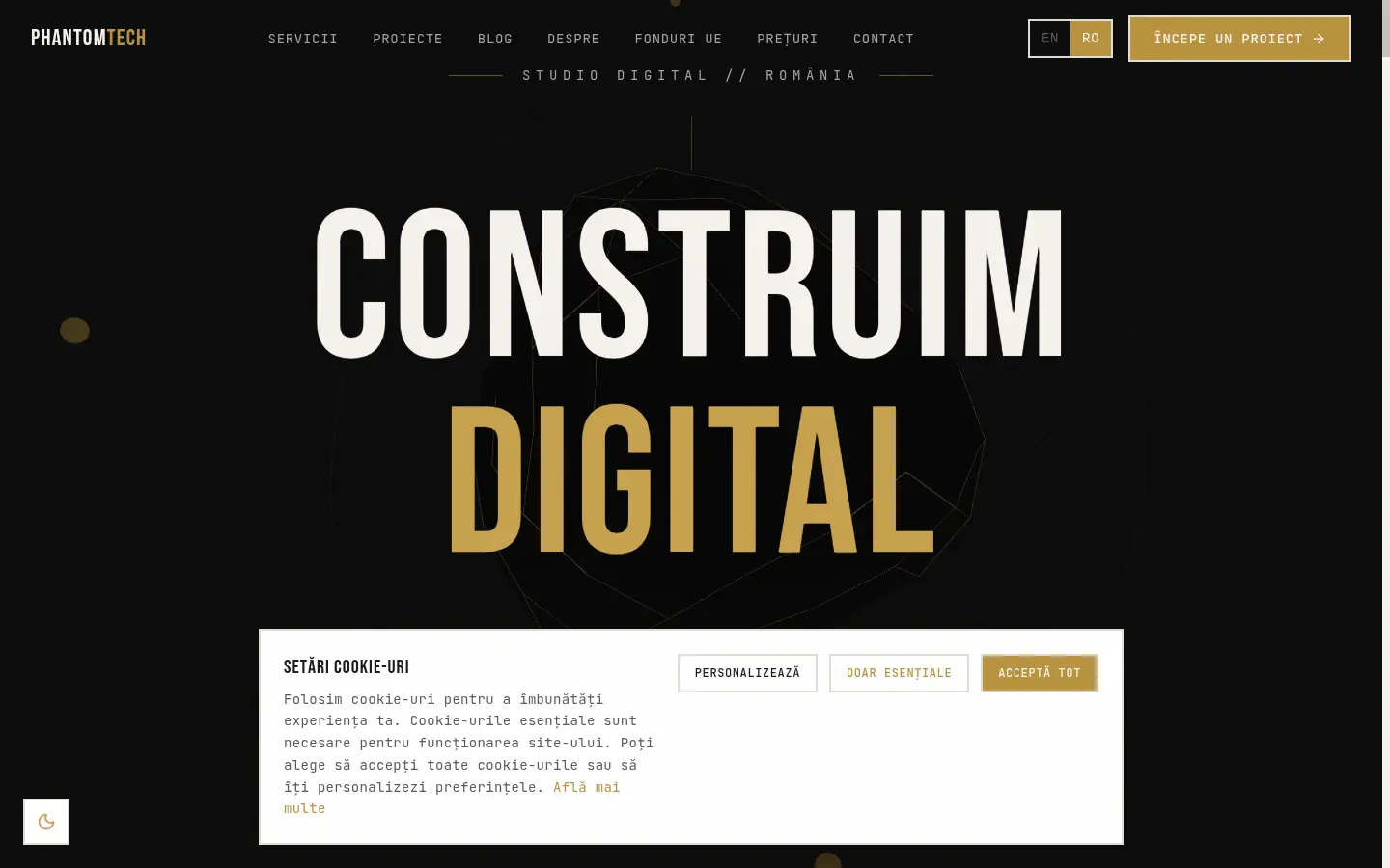 Pagina de prezentare PhantomTech
